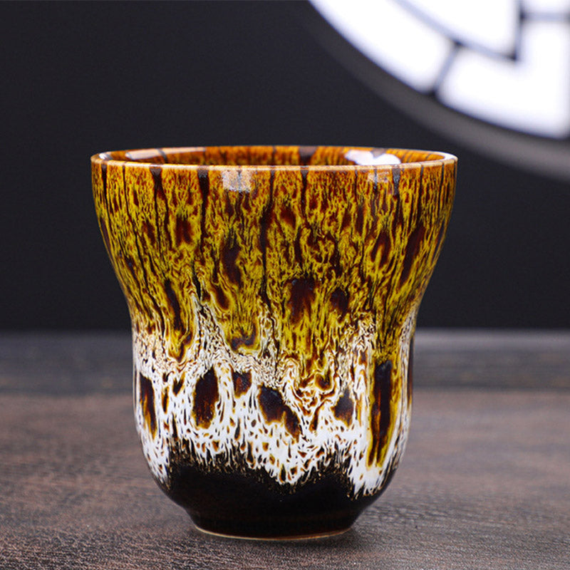 Vintage Kiln Change Keramik-Kaffeetasse, 150 ml, Zen-Dekor