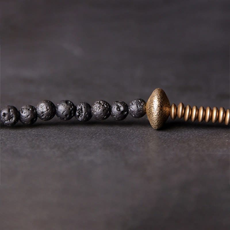 Vintage Lava Rock Kupfer spirituelles Armband für Balance