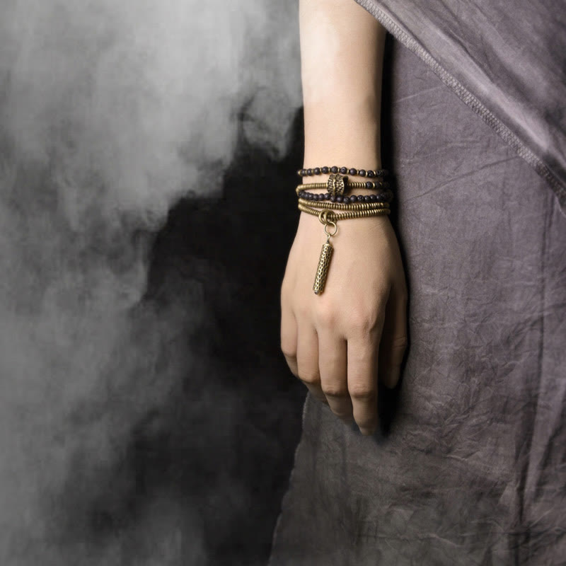 Vintage Lava Rock Kupfer spirituelles Armband für Balance