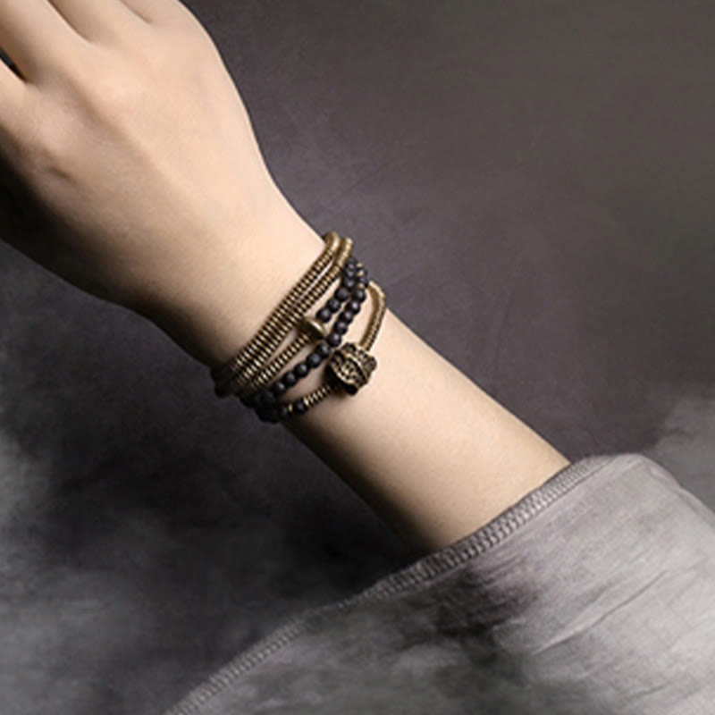 Vintage Lava Rock Kupfer spirituelles Armband für Balance