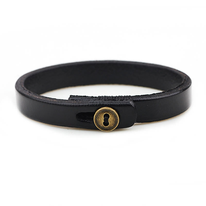 Vintage Lederarmband mit Knopfschnalle
