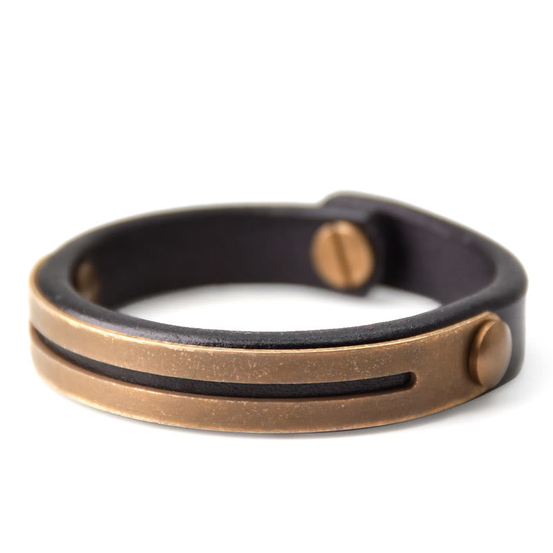 Vintage Leder Kupfer Balance Armband für innere Harmonie