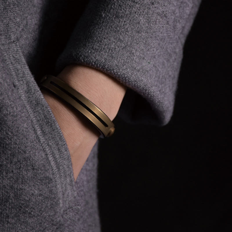 Vintage Leder Kupfer Balance Armband für innere Harmonie