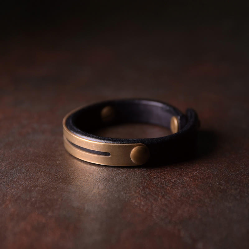 Vintage Leder Kupfer Balance Armband für innere Harmonie