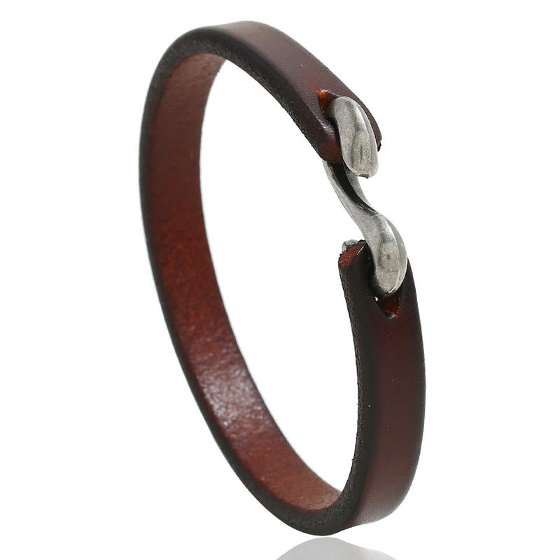 Vintage-Armband aus Leder mit Kraftschnalle für spirituellen Schutz