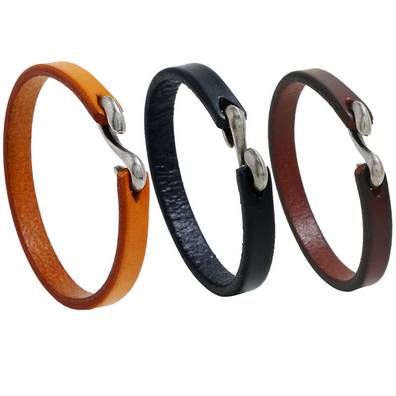 Vintage-Armband aus Leder mit Kraftschnalle für spirituellen Schutz