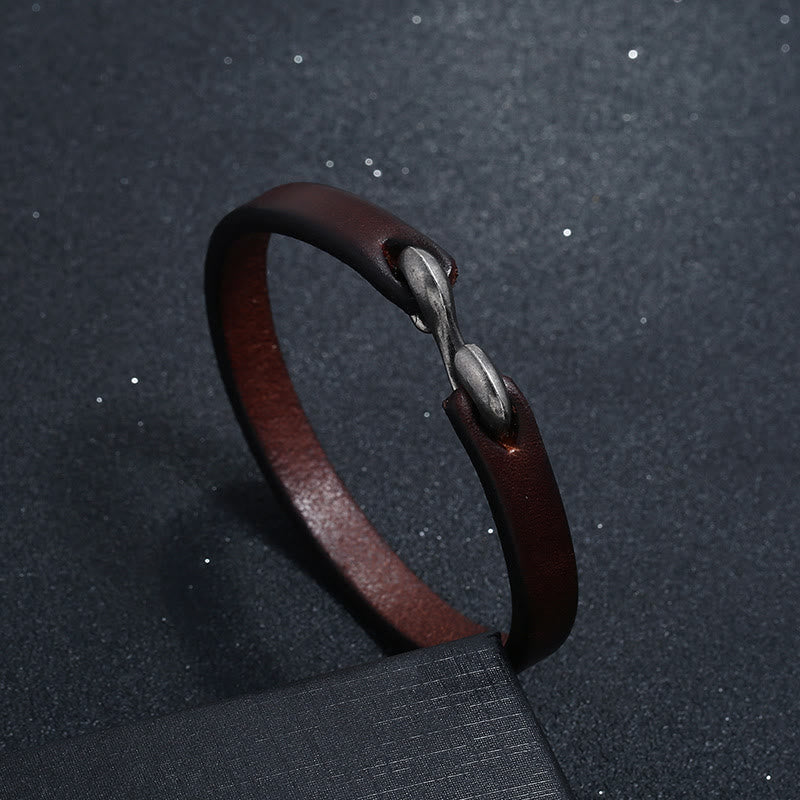 Vintage-Armband aus Leder mit Kraftschnalle für spirituellen Schutz