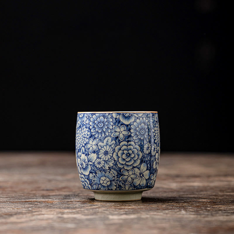 Vintage Lotus Keramik Teetasse | Handgemachtes Blumengeschirr