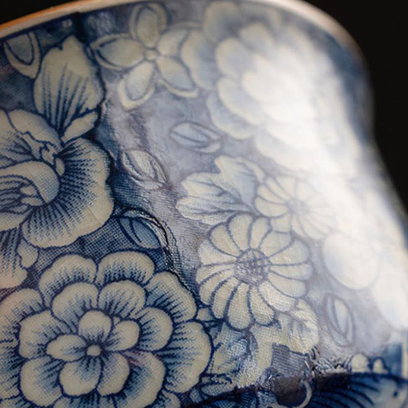 Vintage Lotus Keramik Teetasse | Handgemachtes Blumengeschirr