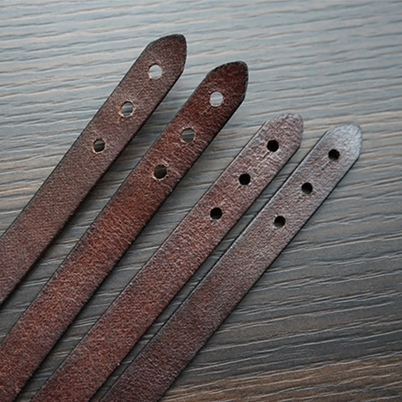 Spirituelles Armband aus bedrucktem Vintage-Leder mit Kupferbalance