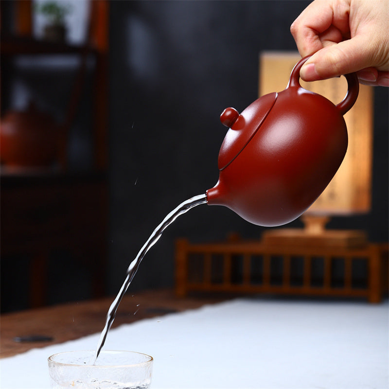 Vintage Xishi Teekanne aus lila Ton, 240 ml, für Zen-Dekor