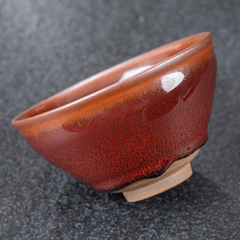Vintage Rot Braune Chinesische Jianzhan Porzellan Teetasse für Zen Dekor