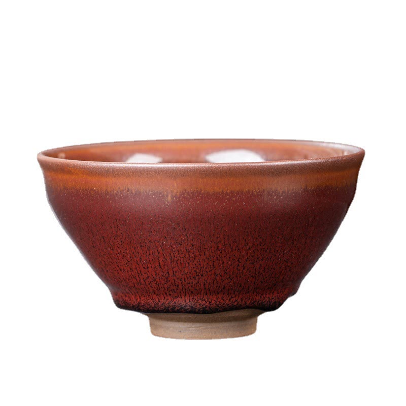 Vintage Rot Braune Chinesische Jianzhan Porzellan Teetasse für Zen Dekor