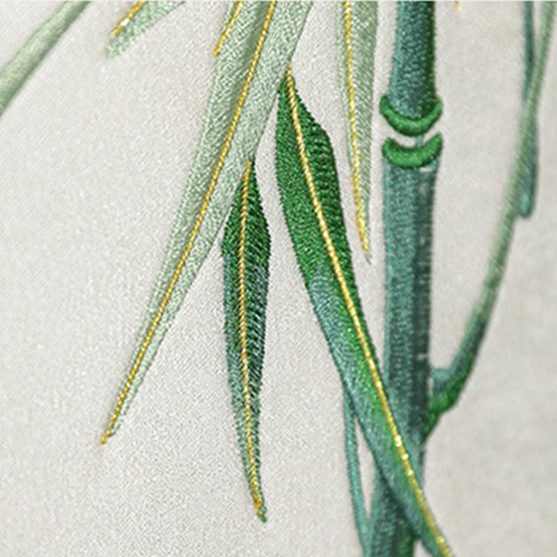 Weiße Yogatasche mit Bambusstickerei und Quastengriff