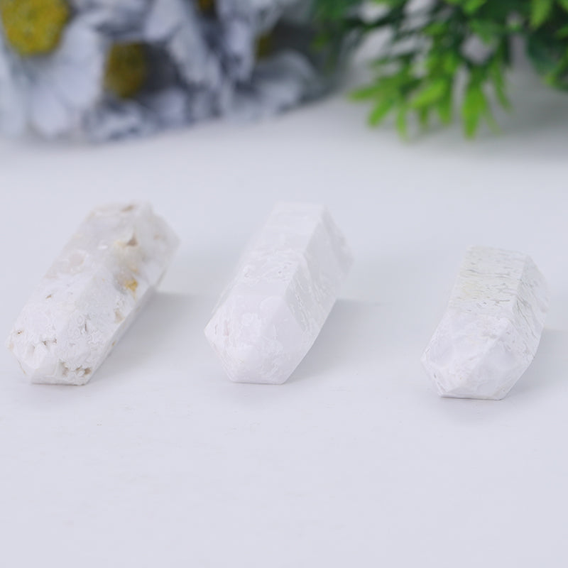 White Druzy Crystal Tower 2.5-4.5 Inch Healing Point