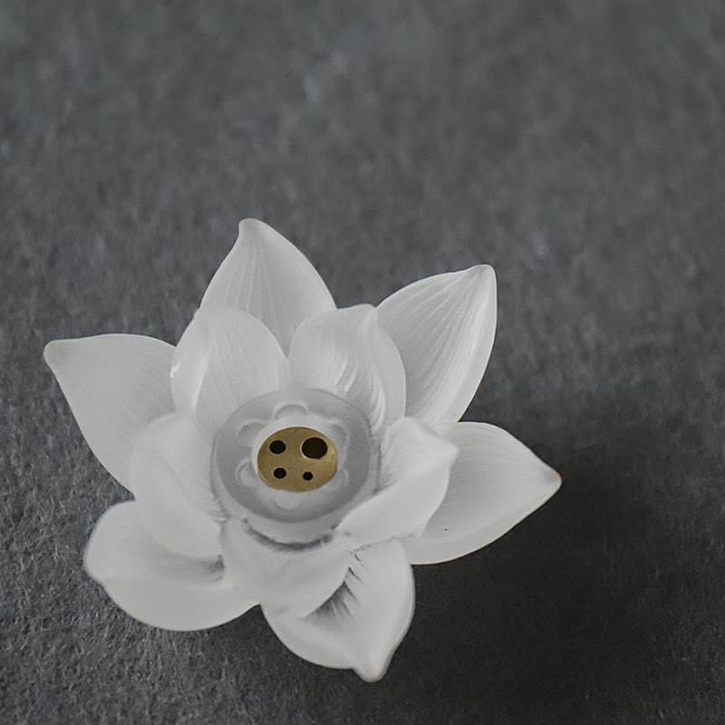Weißer Lotus Liuli Kristall-Räuchergefäß zur Meditation