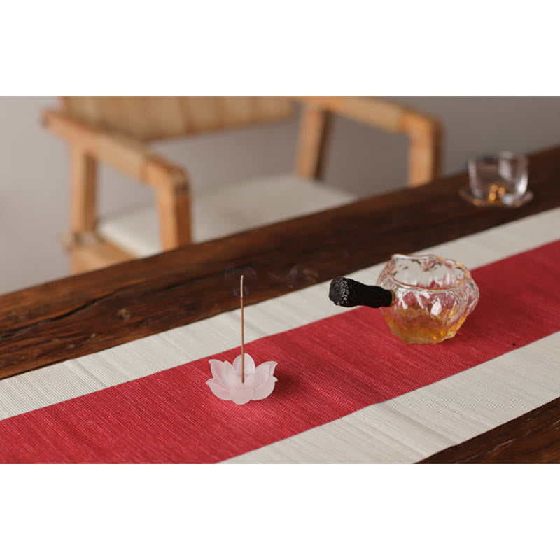 Weißer Lotus Liuli Kristall-Räuchergefäß zur Meditation