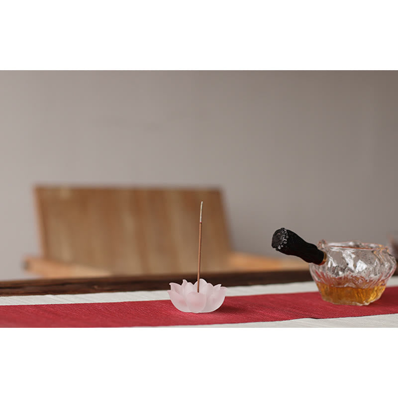 Weißer Lotus Liuli Kristall-Räuchergefäß zur Meditation