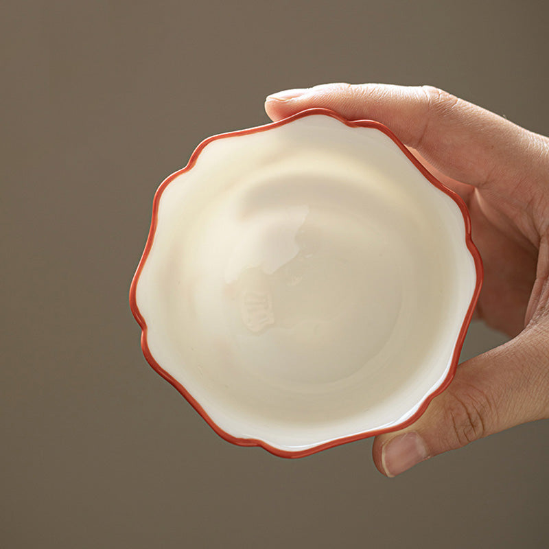 Weißes Gaiwan-Set aus Porzellan für Zen-Dekor und Teerituale