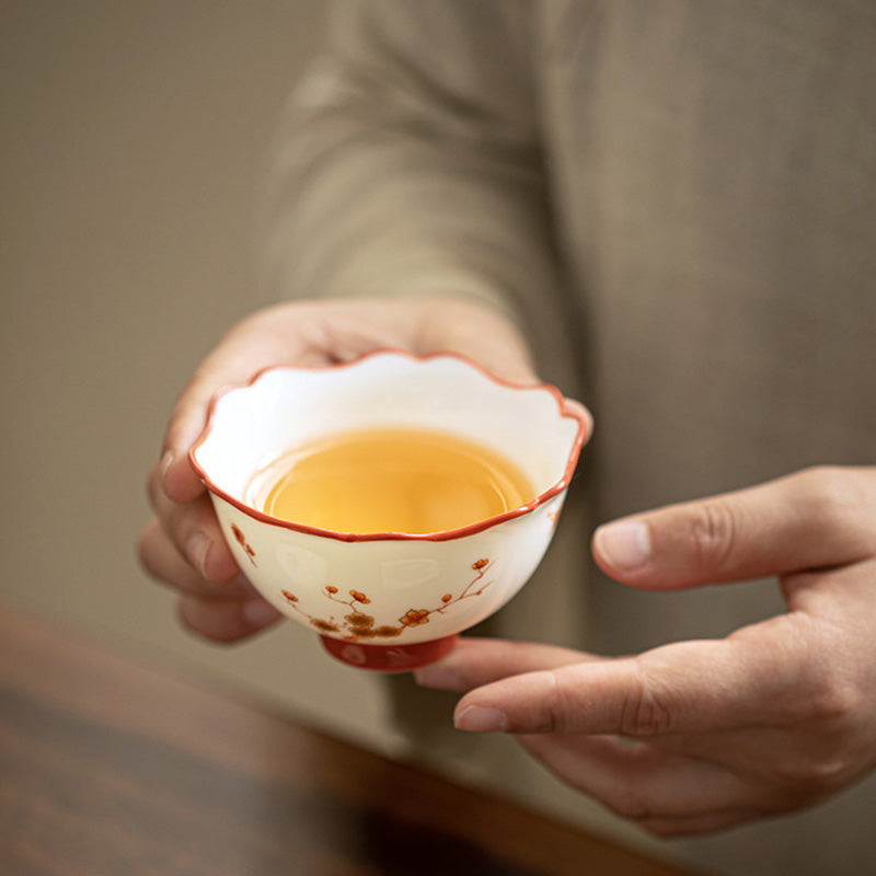 Weißes Gaiwan-Set aus Porzellan für Zen-Dekor und Teerituale