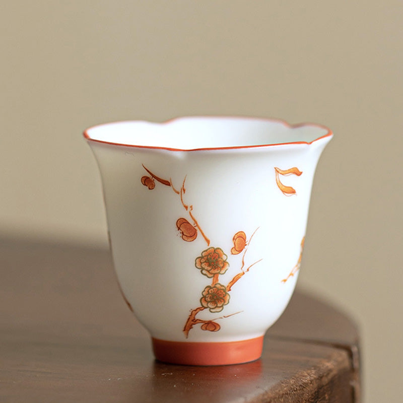 Weißes Gaiwan-Set aus Porzellan für Zen-Dekor und Teerituale