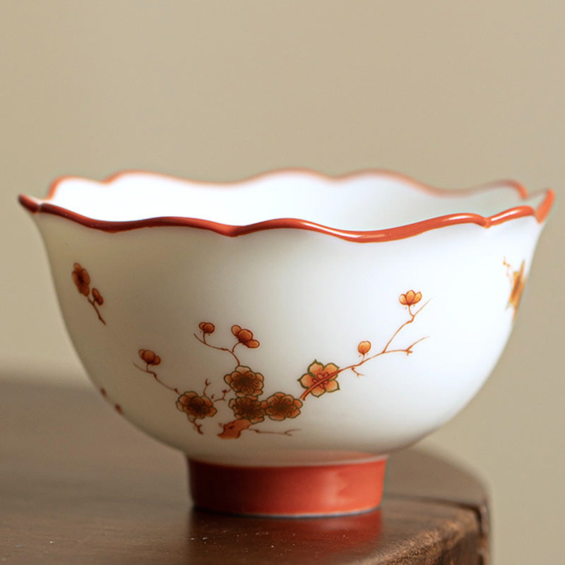 Weißes Gaiwan-Set aus Porzellan für Zen-Dekor und Teerituale