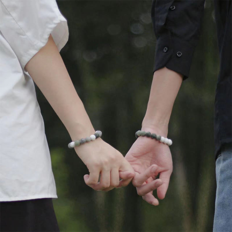 Segensarmband aus weißem Türkis und Picasso-Jaspis, 8 mm