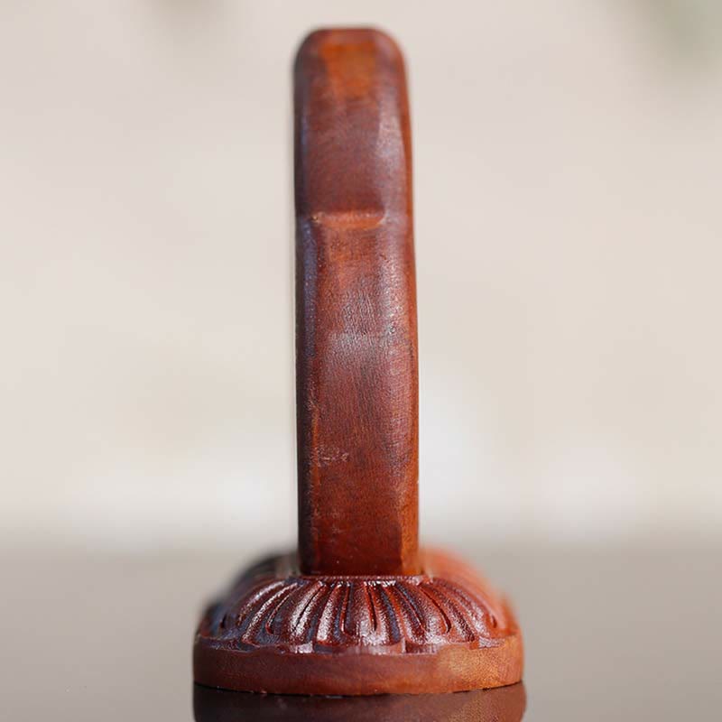 Holzgravierte Vajrasattva-Buddha-Statue, 7 x 7,5 cm, Mitgefühl