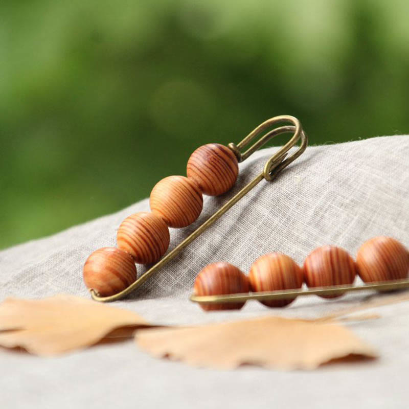 Heilbrosche aus Holz mit Sandelholz-Agathis-Alba-Perlen