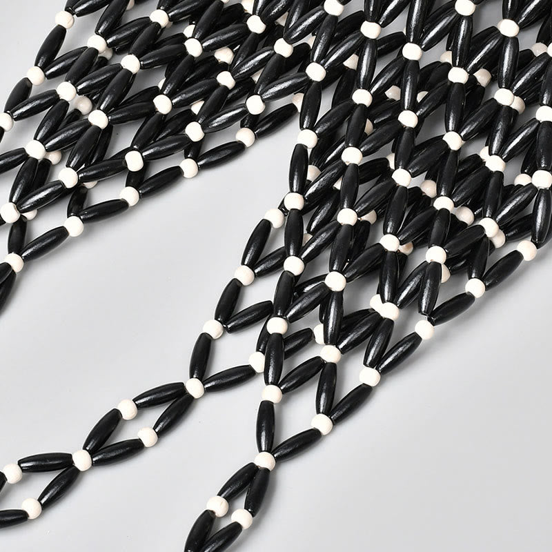 Eimer-Umhängetasche aus Holzperlen für spirituelle Accessoires