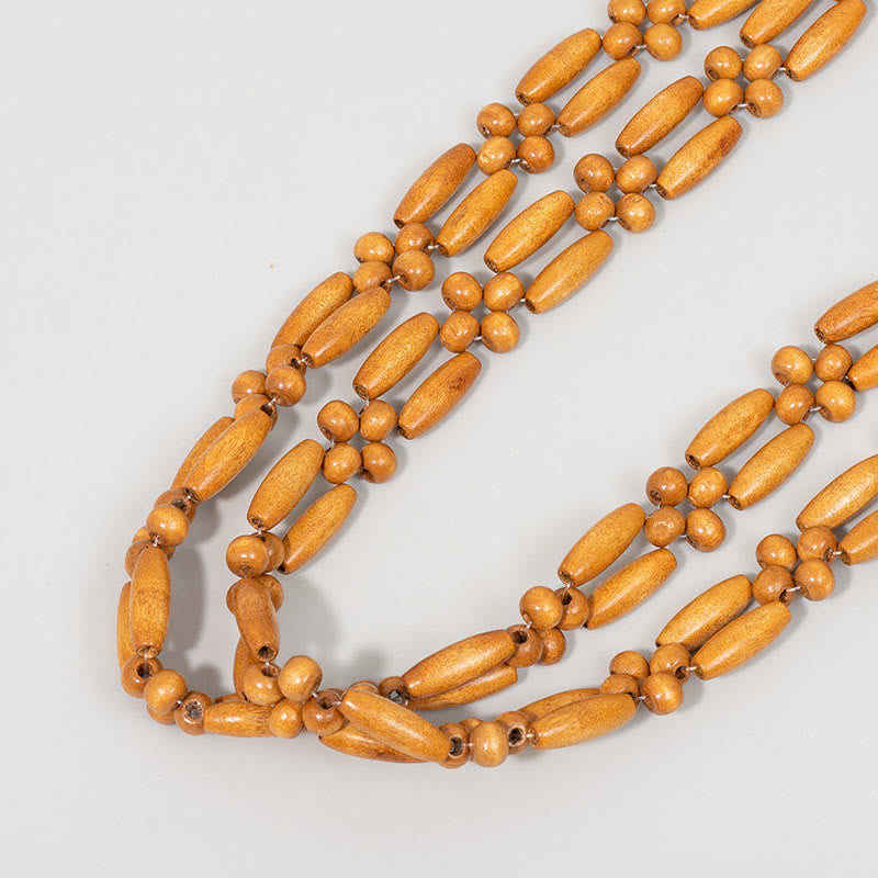 Handgewebte Umhängetasche aus Holzperlen für spirituelle Accessoires