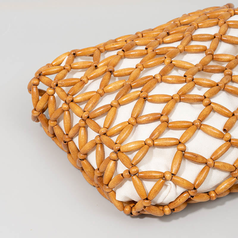 Handgewebte Umhängetasche aus Holzperlen für spirituelle Accessoires