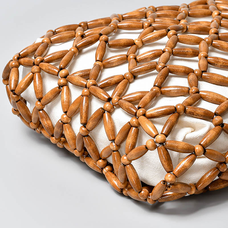 Handgewebte Umhängetasche aus Holzperlen für spirituelle Accessoires