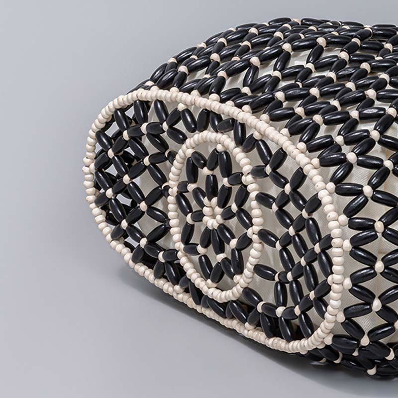 Umhängetasche aus Holzperlen | Umweltfreundliche Yoga-Tasche 27 cm