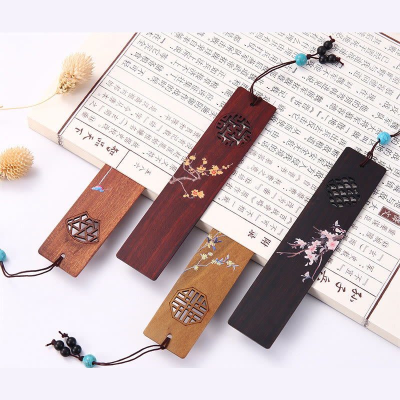 Lesezeichen-Set aus Holz mit vier Jahreszeiten | Zen-Dekor-Geschenk