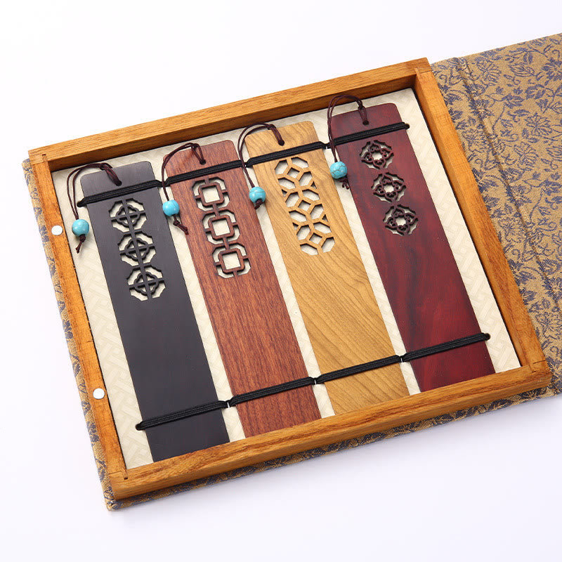 Lesezeichen-Set aus Holz mit vier Jahreszeiten | Zen-Dekor-Geschenk