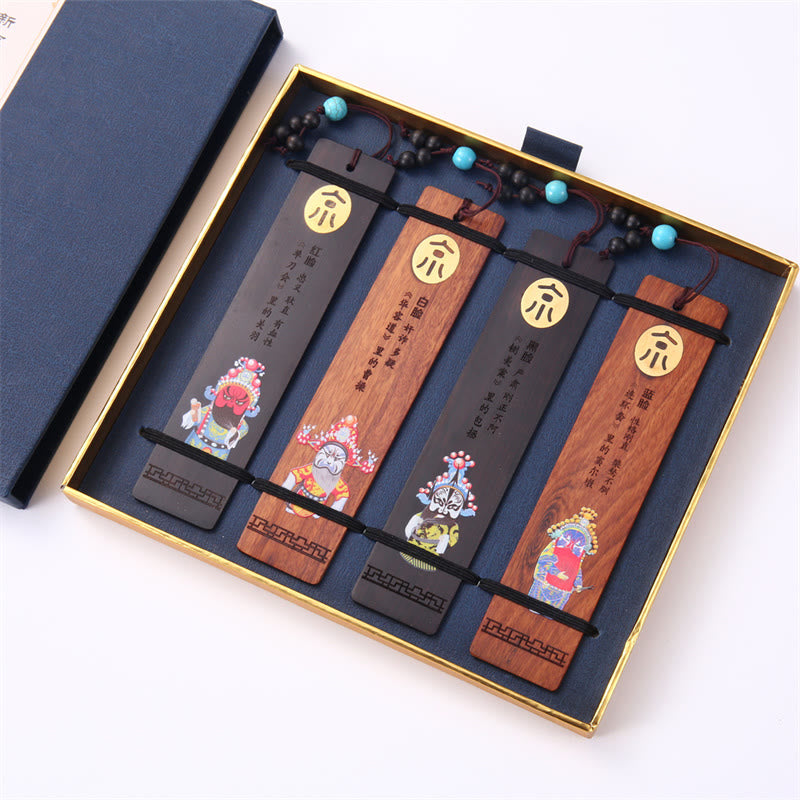 Lesezeichen-Set aus Holz mit vier Jahreszeiten | Zen-Dekor-Geschenk