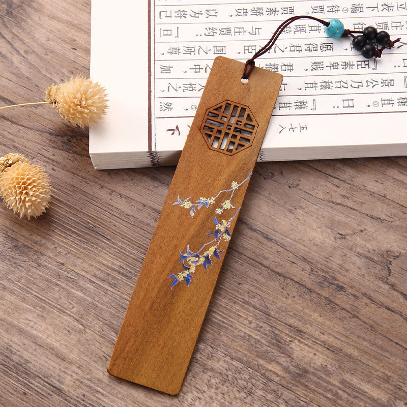 Lesezeichen-Set aus Holz mit vier Jahreszeiten | Zen-Dekor-Geschenk