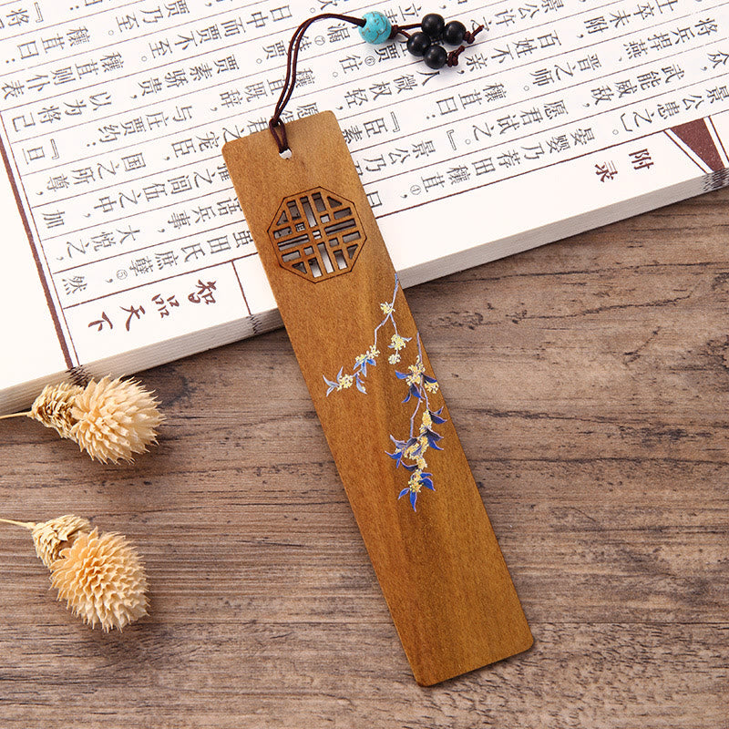 Lesezeichen-Set aus Holz mit vier Jahreszeiten | Zen-Dekor-Geschenk