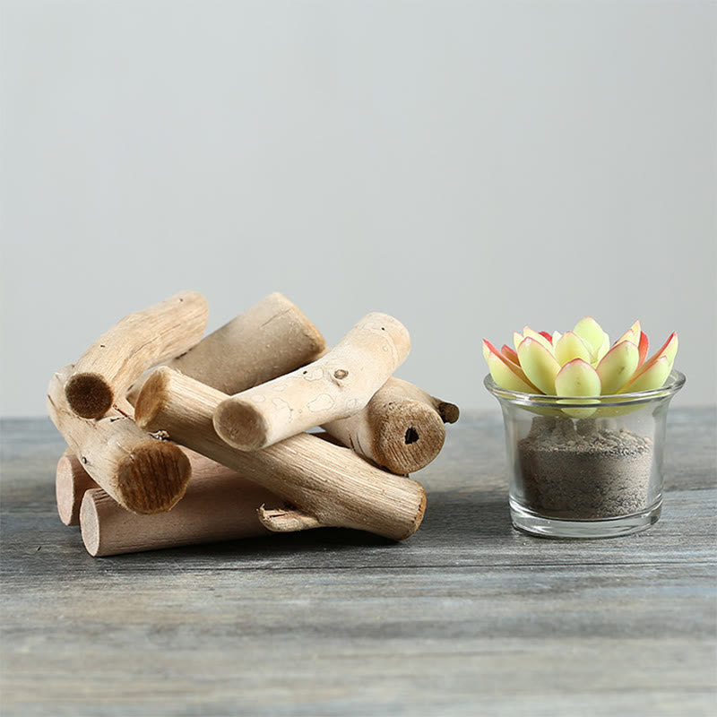 Spiritueller Kerzenständer aus Holz für Meditationsaltar 14x14x8cm