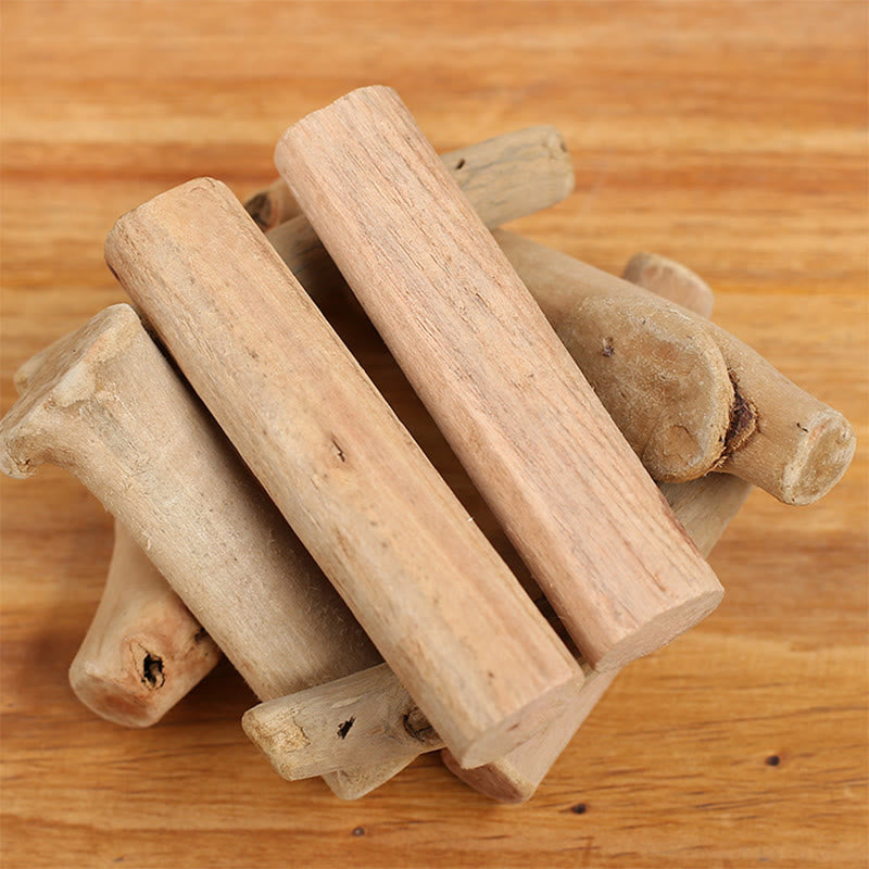 Spiritueller Kerzenständer aus Holz für Meditationsaltar 14x14x8cm