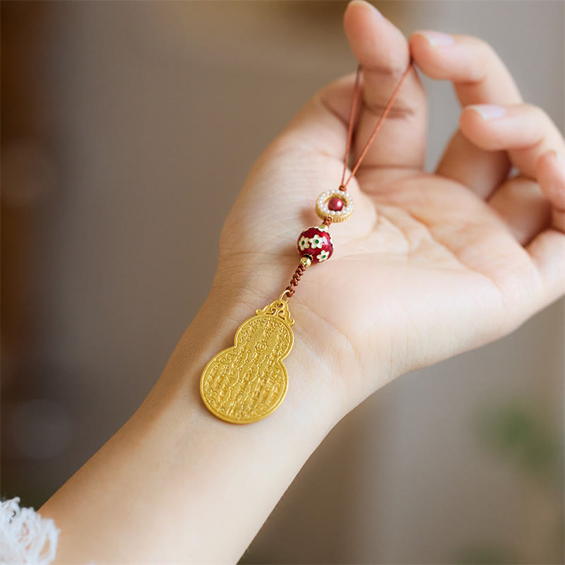 Wu Lou Kupfer Kürbis Fu Charakter spirituelle Schlüsselanhänger
