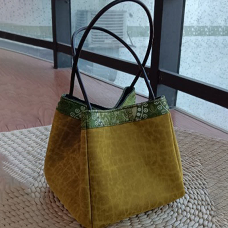 Xiangyunsha Yoga-Tragetasche aus Seide mit Bambuszweigen, 16 cm