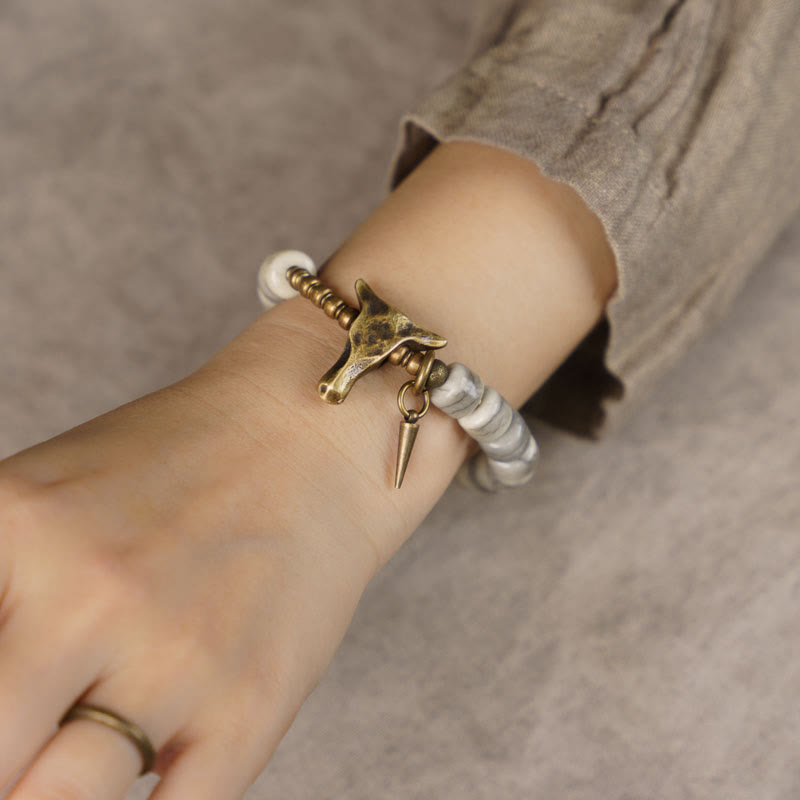 Yak Bone Kupfer Balance Armband für spirituellen Schutz