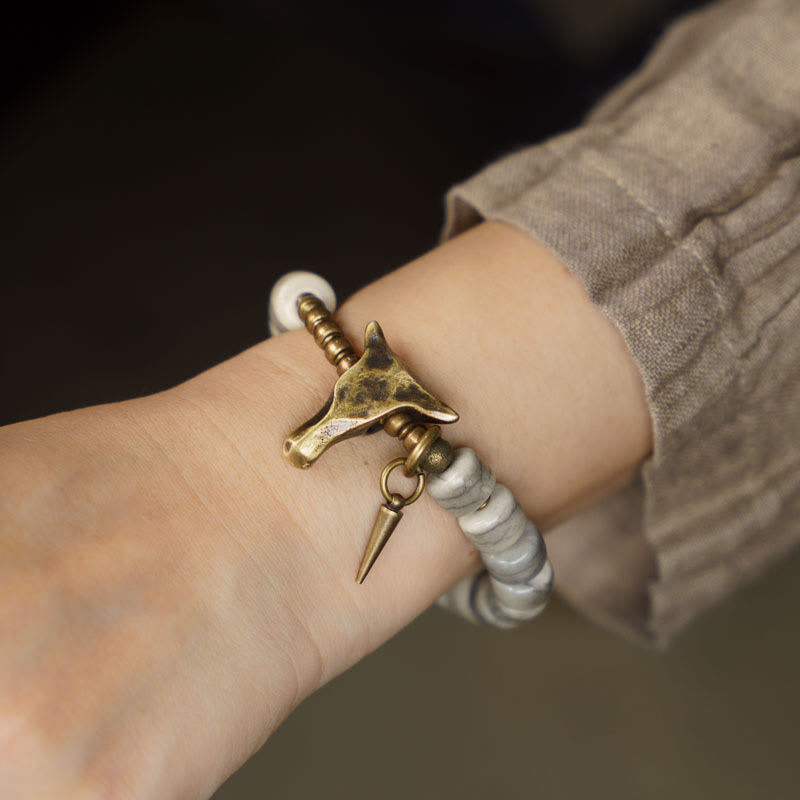 Yak Bone Kupfer Balance Armband für spirituellen Schutz