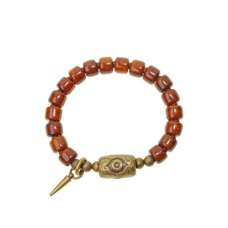 Yak-Knochen-Kupfer-Armband für spirituellen Schutz, 14–17,5 cm