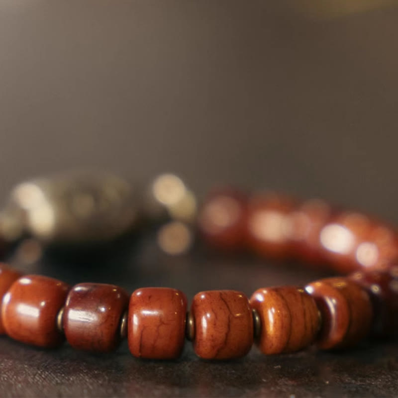 Yak-Knochen-Kupfer-Armband für spirituellen Schutz, 14–17,5 cm