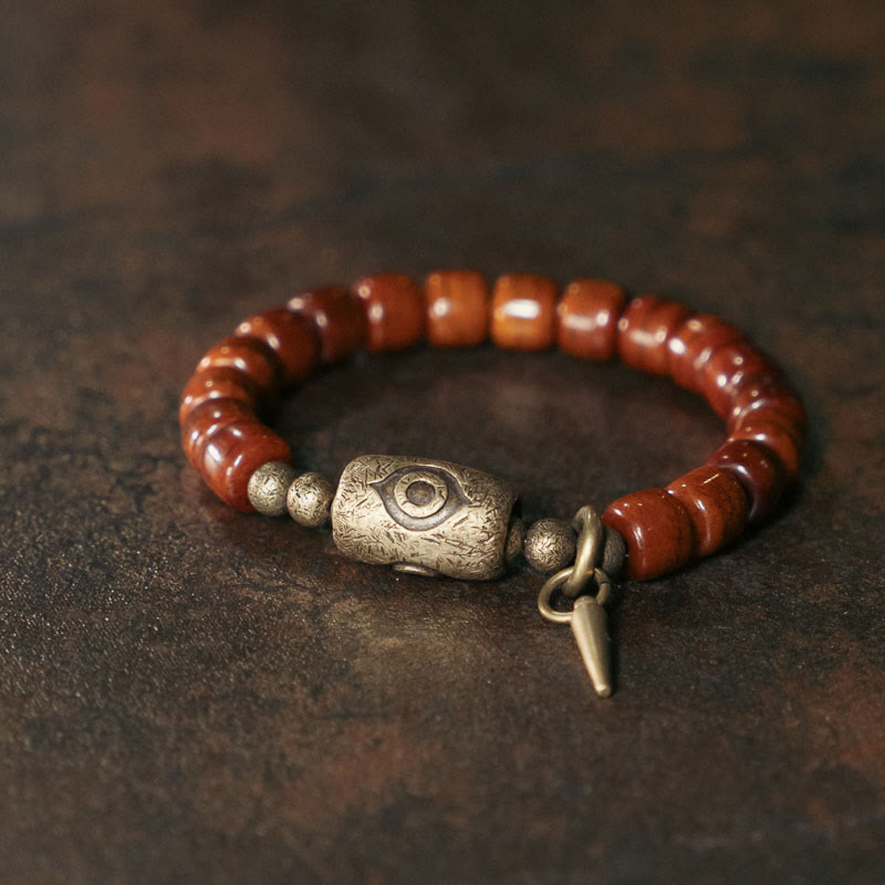 Yak-Knochen-Kupfer-Armband für spirituellen Schutz, 14–17,5 cm