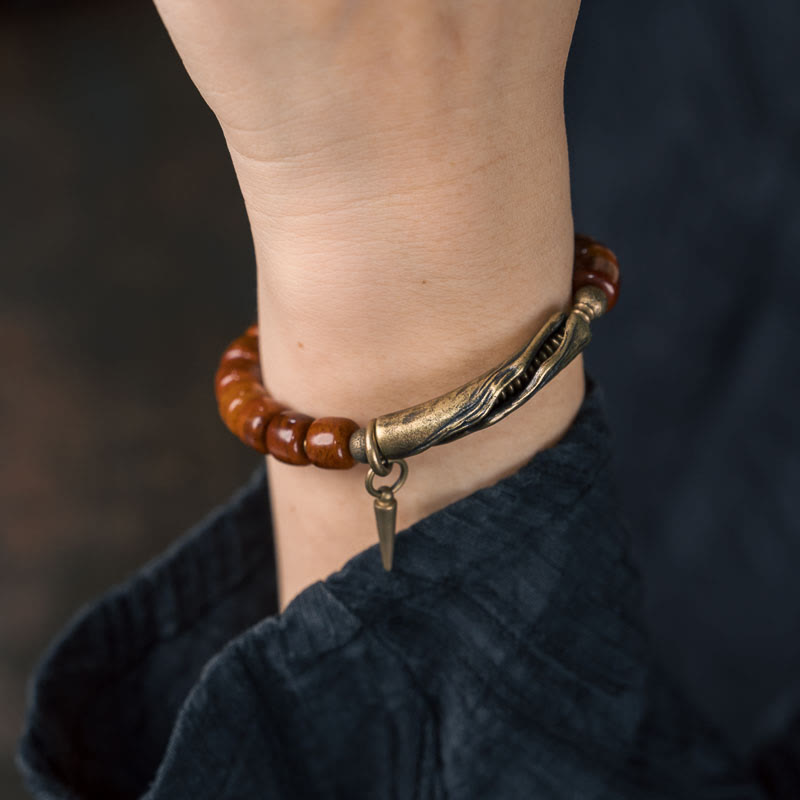 Yak-Knochen-Kupfer-Stärke-Spirituelles Armband 14–17,5 cm