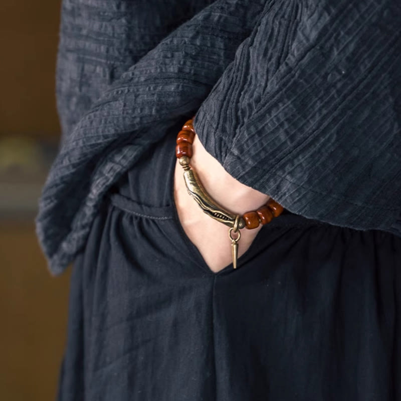 Yak-Knochen-Kupfer-Stärke-Spirituelles Armband 14–17,5 cm